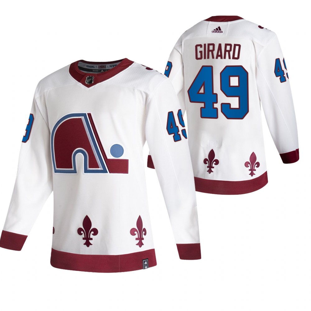 2021 Adidias Colorado Avalanche 49 Samuel Girard White Men Reverse Retro Alternate NHL Jersey